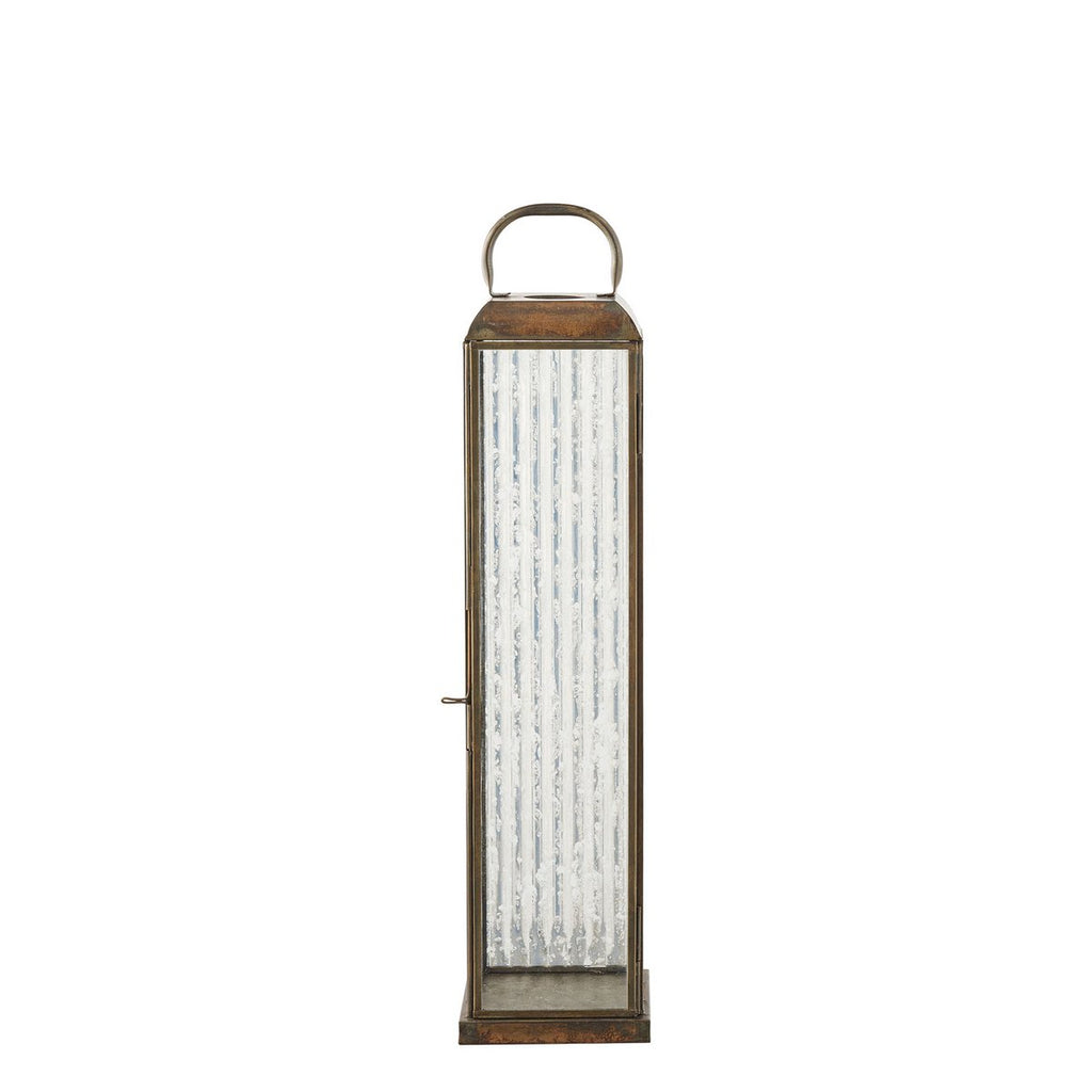 Herslev Laterne, Glas/Metall, Antik-Messing-Optik, 12x12x49 cm