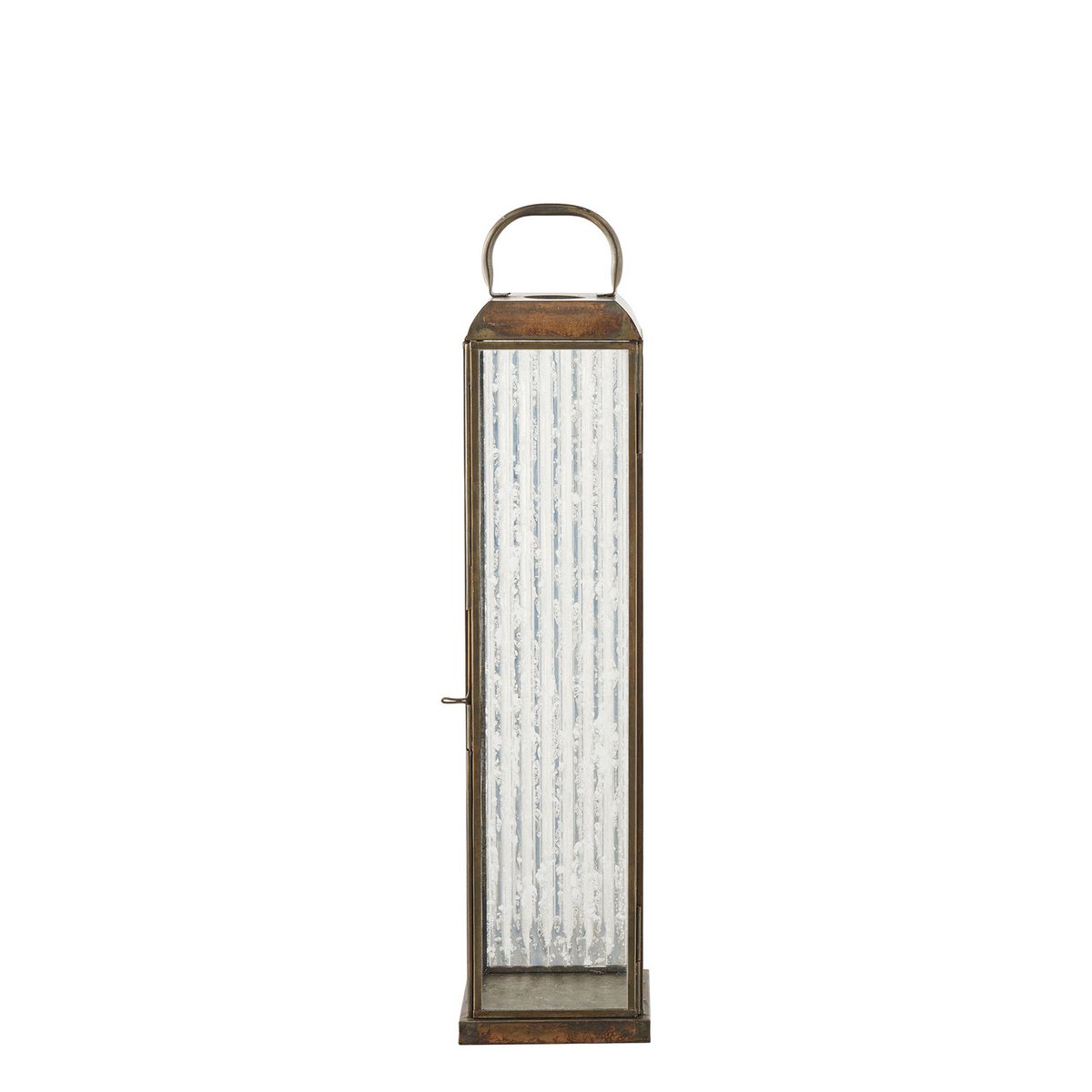 Herslev Laterne, Glas/Metall, Antik-Messing-Optik, 12x12x49 cm