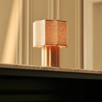 Eloïsa Light Brown Wood & Linen Cordless Table Lamp