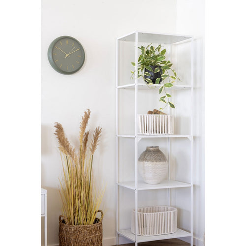 Liora white and green ceramic rounded vase