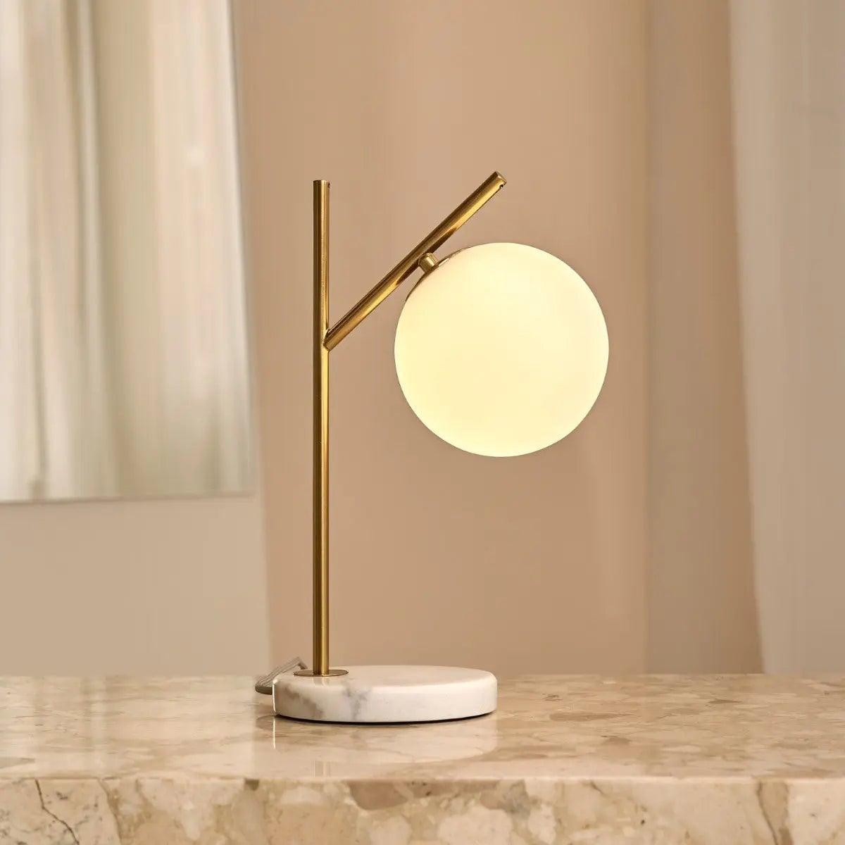 Selwyn frosted glass globe lamp warm diffused glow