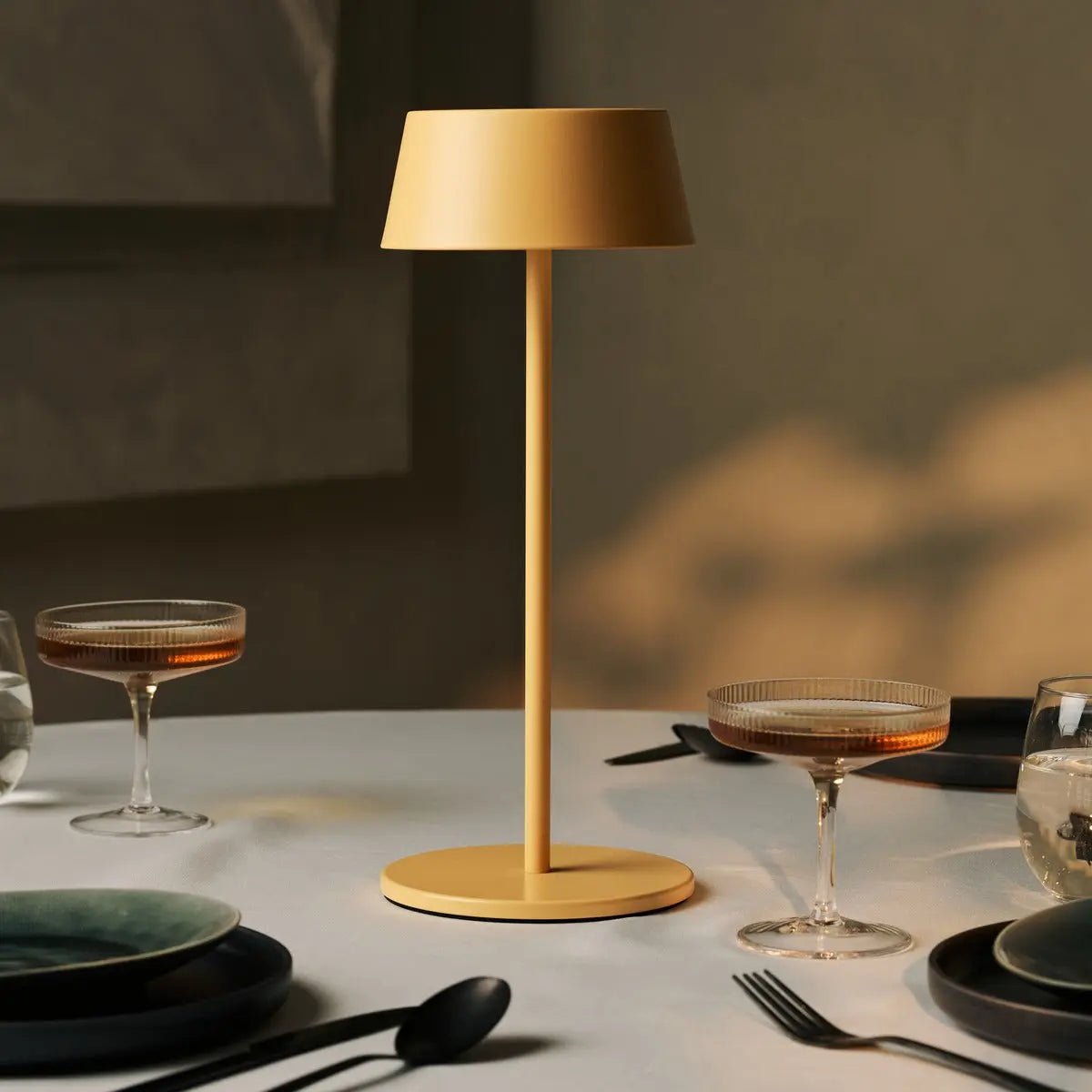 Hugo Amber Yellow Metal Rechargeable Touch Table Lamp