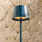 Wouter metal lamp side view showing cylindrical Delft blue form