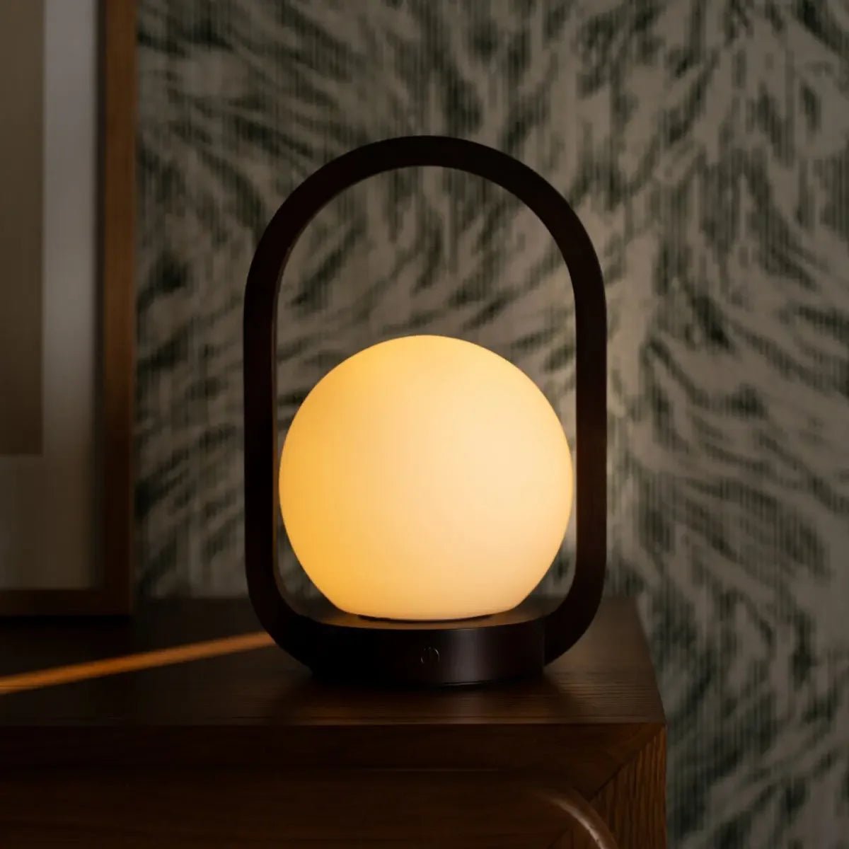 Skye rechargeable lamp in living room console