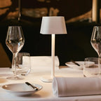 Ava white metal rechargeable cordless table lamp