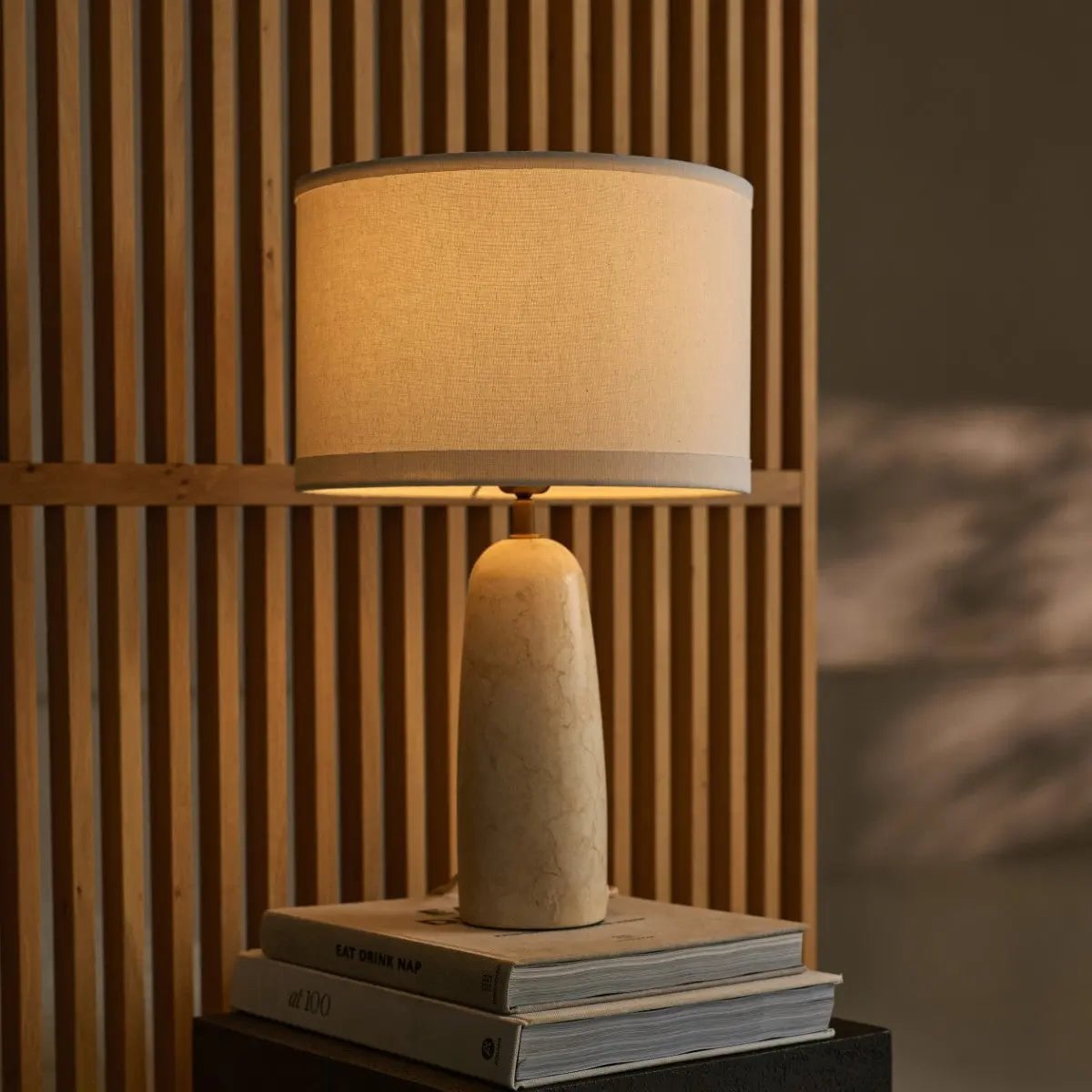 Charlotte marble lamp close-up of dense glossy texture
