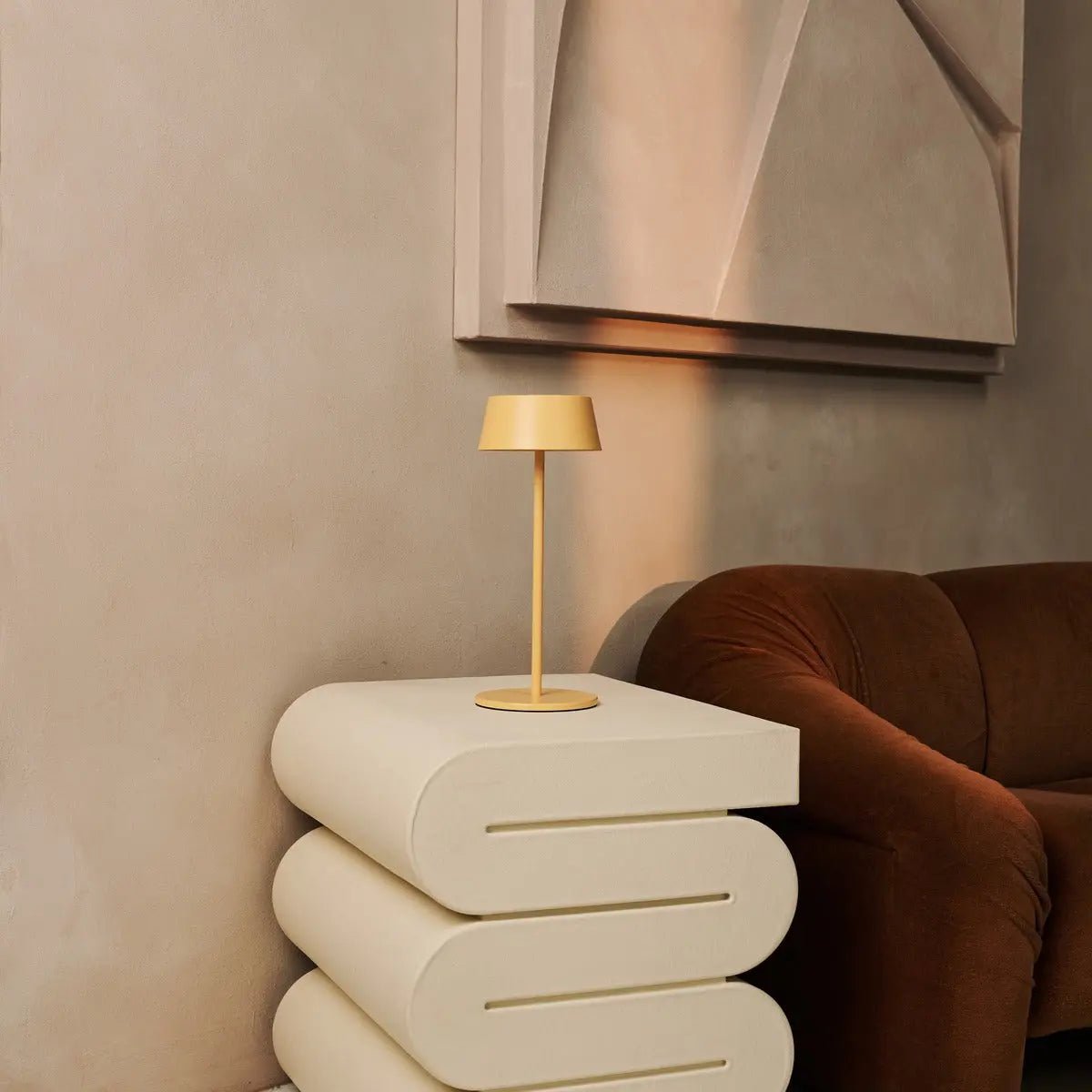 Hugo Amber Yellow Metal Rechargeable Touch Table Lamp