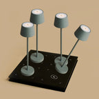 Vondel mouse grey cordless lamp and Amstel Dock Professional Set