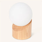 Quin wood glass lamp in living room ambient setting