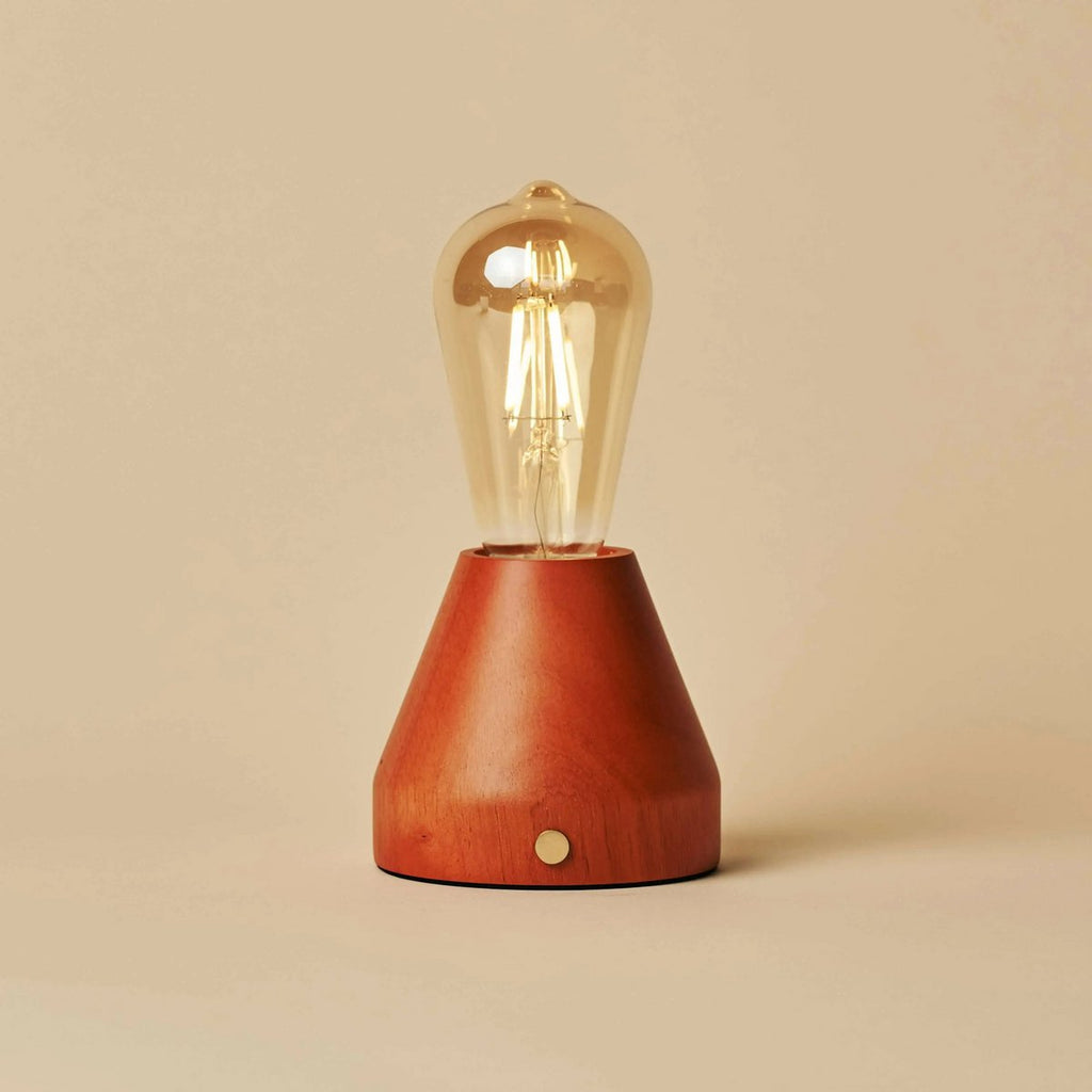 Zavi glass wooden lamp on outdoor terrace