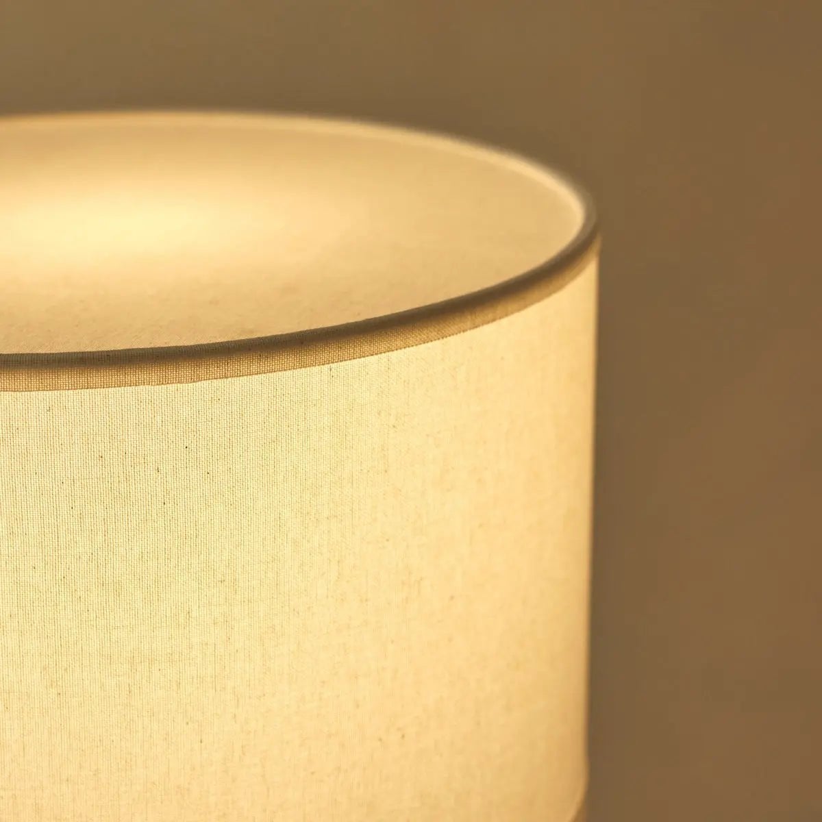 Isla cotton shade lamp overhead view showing proportions