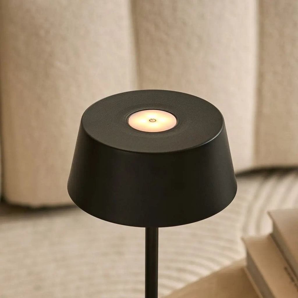 Hugo Midnight Black Metal Touch Table Lamp