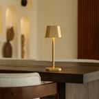 Ava metal lamp in living room console setting