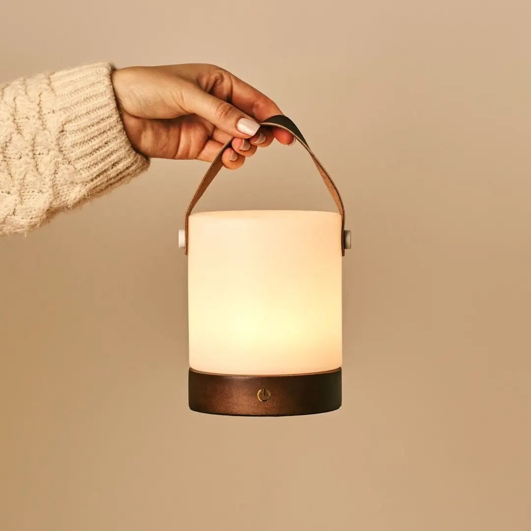 Avery cordless lamp styled in contemporary interior