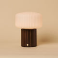 Margaux Dark Brown Wood & Glass Cordless Table Lamp