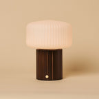Margaux Dark Brown Wood & Glass Cordless Table Lamp