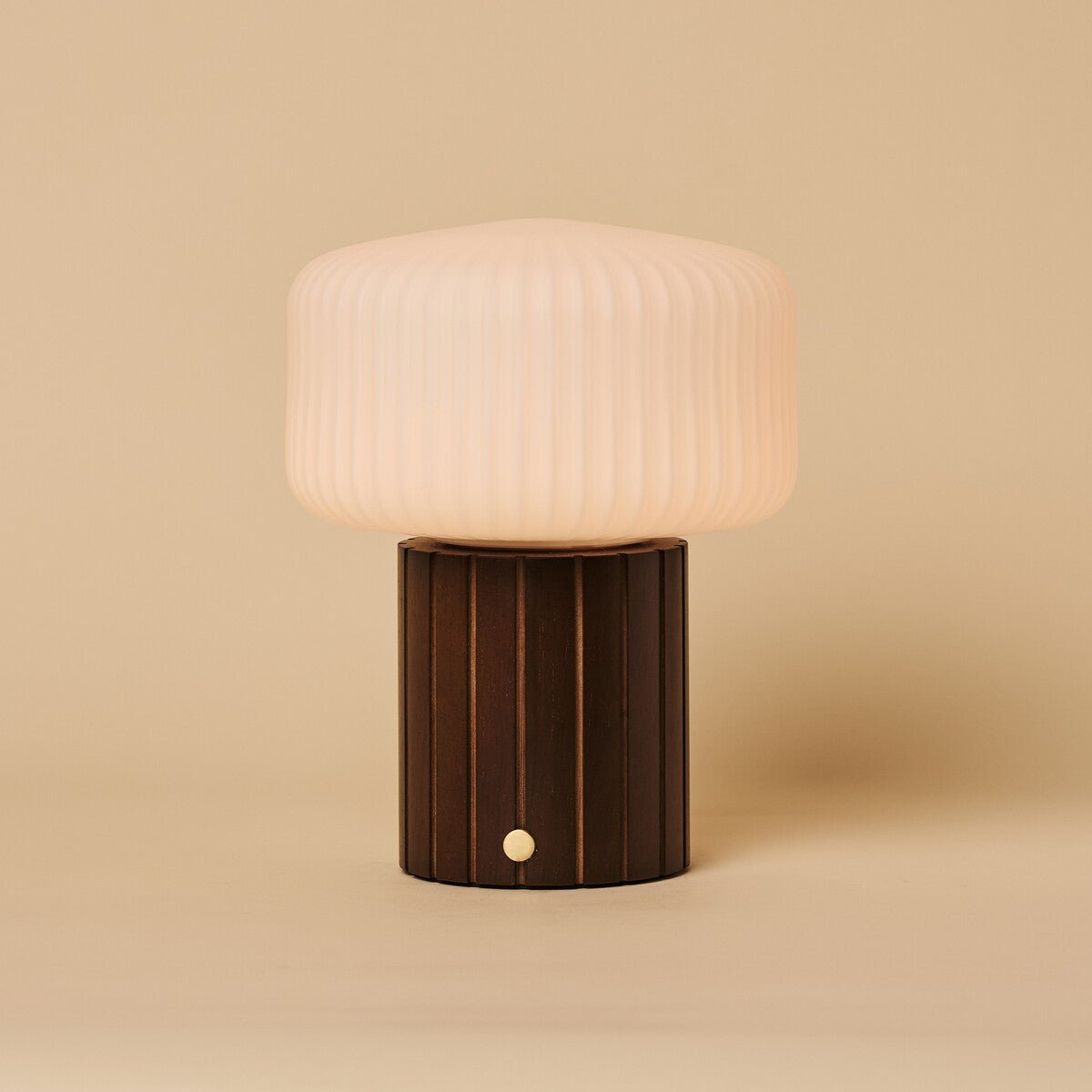 Margaux Dark Brown Wood & Glass Cordless Table Lamp