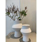Cuzco White Speckled Ceramic Sculptural Vase