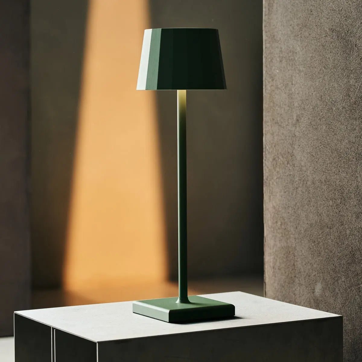 Wouter sage green lamp in Scandinavian minimalist interior