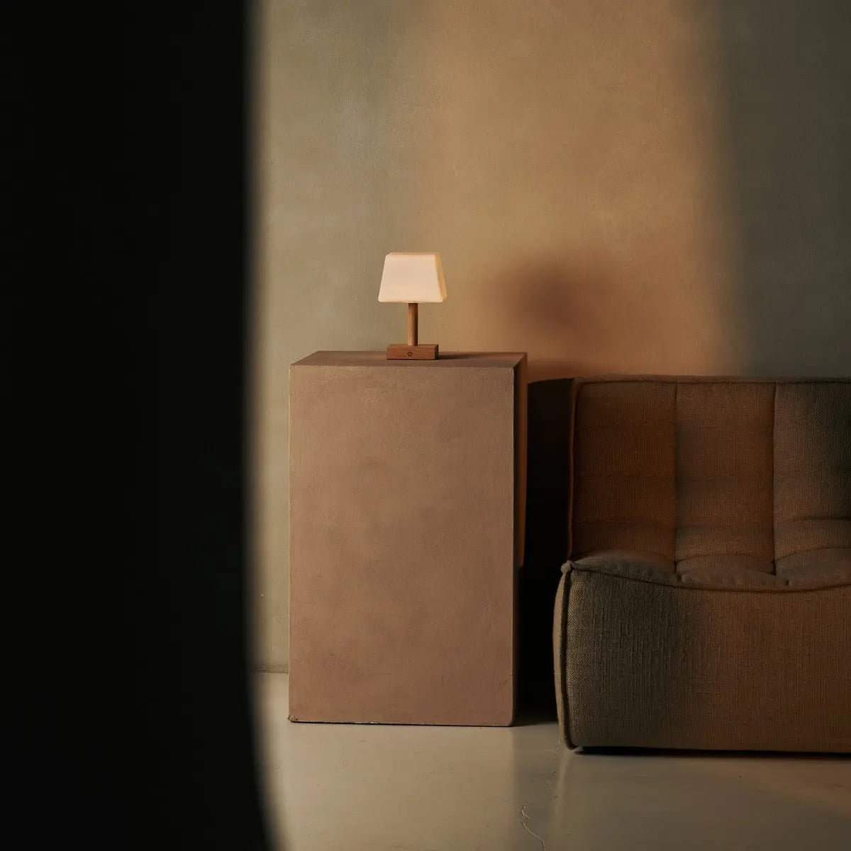 Tommy table lamp in living room on console