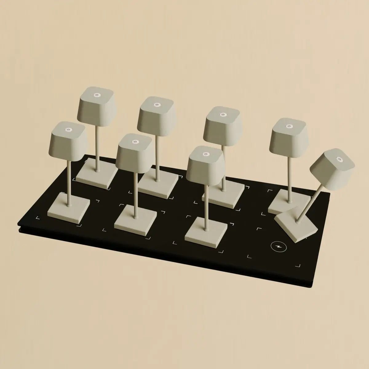 8 Sarphati lamps on Central Station Dock for simultaneous charging