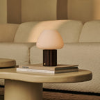 Sophie Dark Brown Wood & Glass Cordless Table Lamp