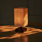 Bob Dark Brown Wood & Linen Cordless Table Lamp