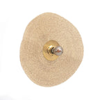 Let's Groove Natural Brass Woven Grass Wall Lamp