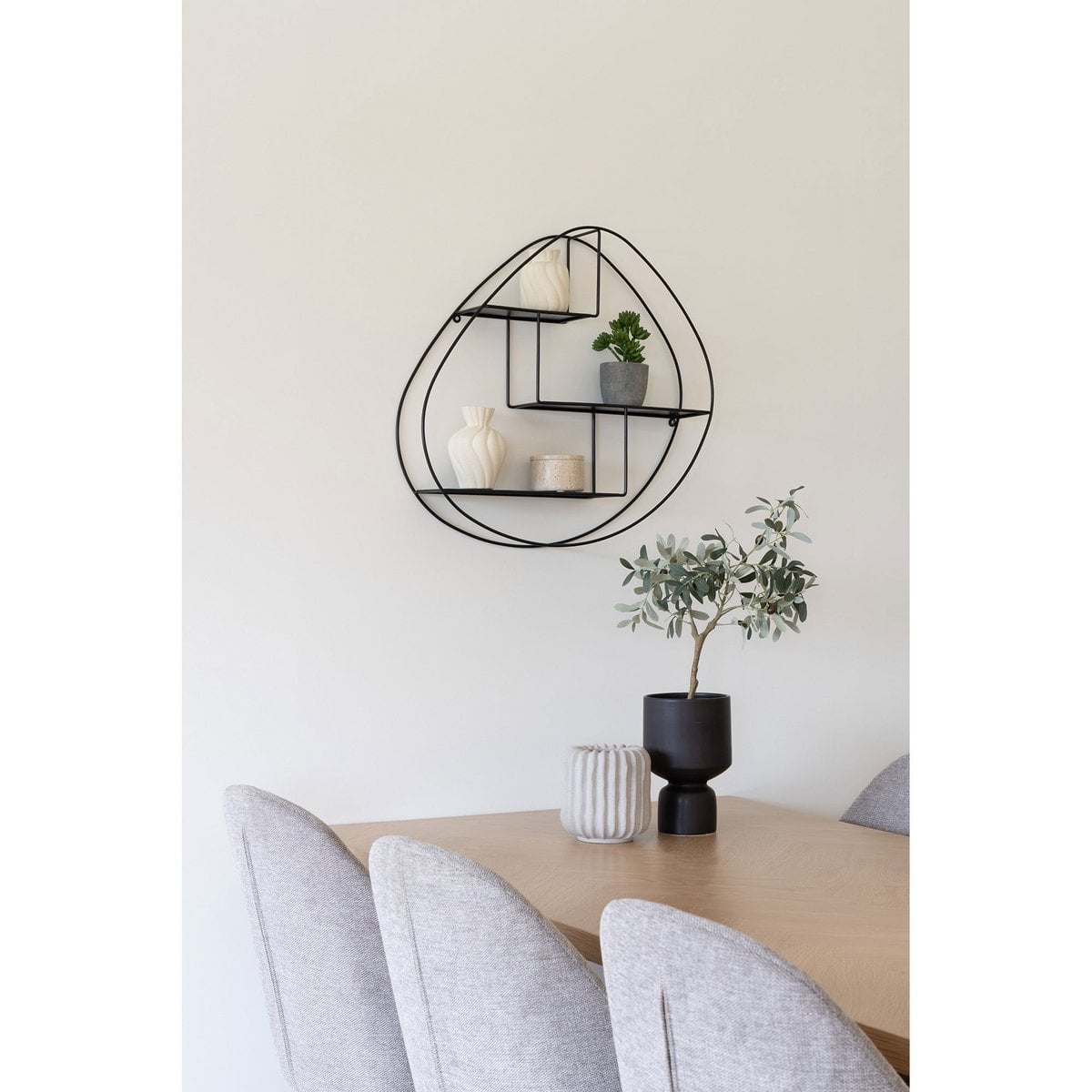 Evara white ceramic wavy vase duo set of two