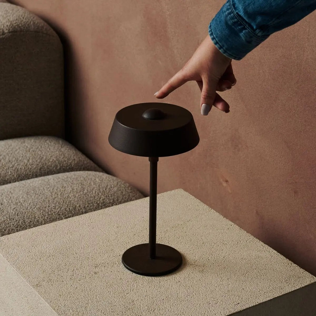 Luca Mocha Brown Metal Cordless Table Lamp
