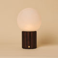 Wim Dark Brown Wood & Glass Cordless Table Lamp