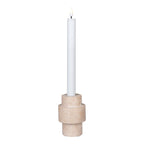 Yoren candle holder close-up of natural travertine texture