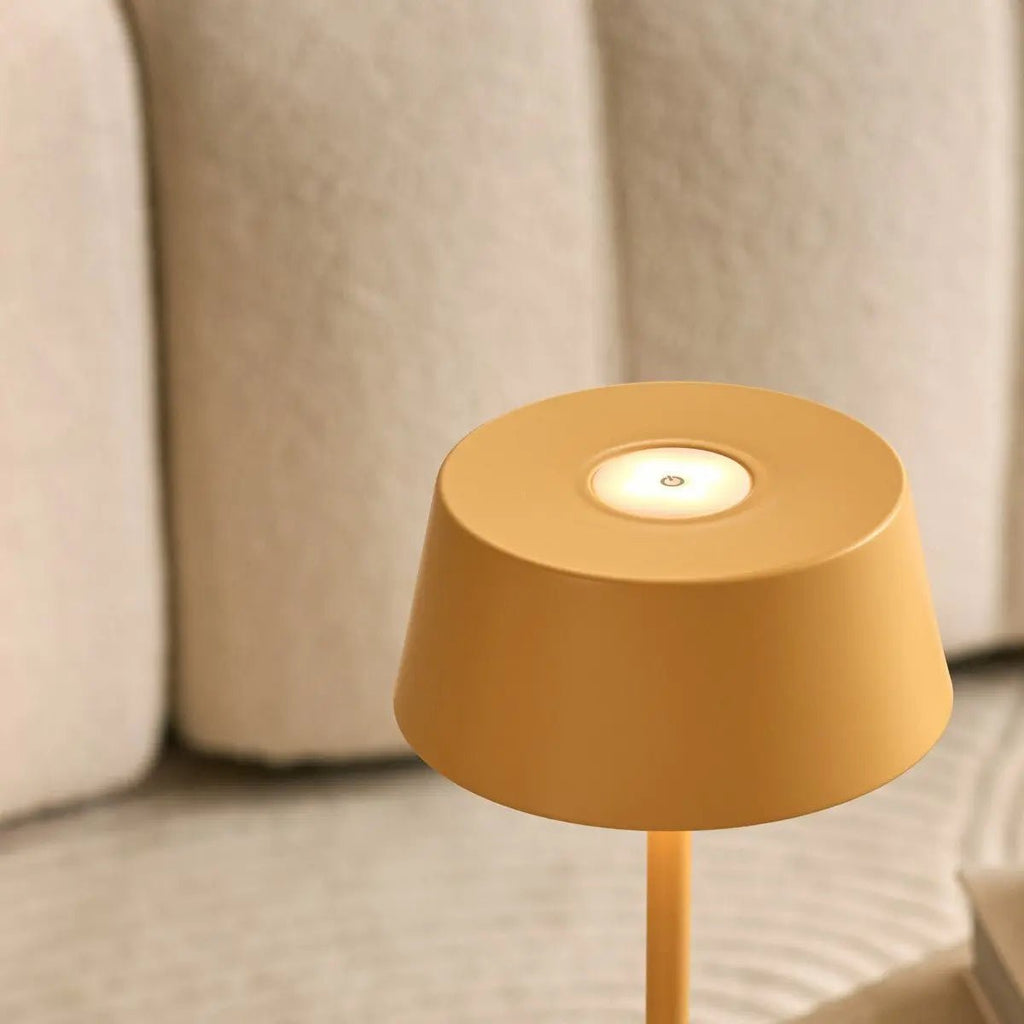 Hugo Amber Yellow Metal Rechargeable Touch Table Lamp