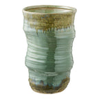 Verdant green blue vase as standalone sculptural accent
