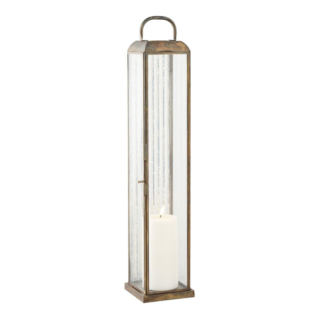 Herslev Antique Brass Metal & Glass Lantern