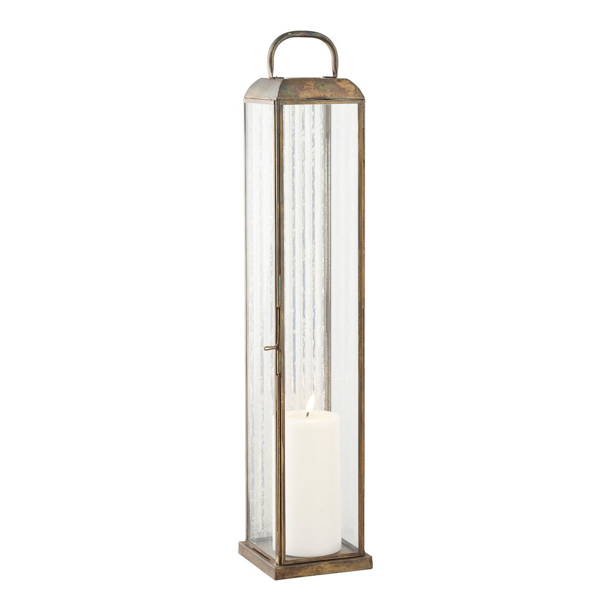 Herslev Antique Brass Metal & Glass Lantern
