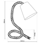 Touw Natural Rope & White Textile Table Lamp