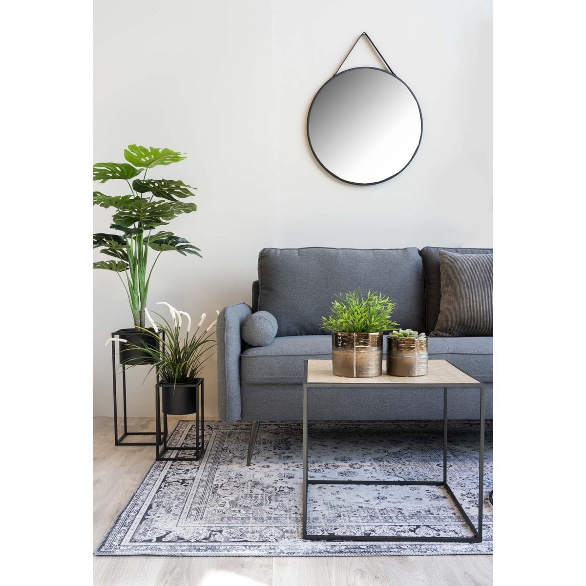 Marla Plant Stand Set – Black Steel, Set of 2