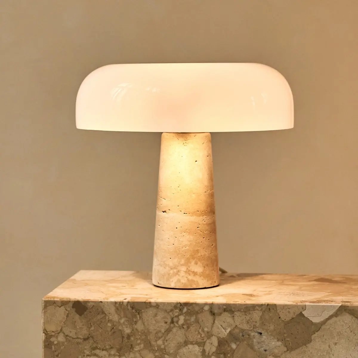 Aurion stone glass lamp warm diffused glow