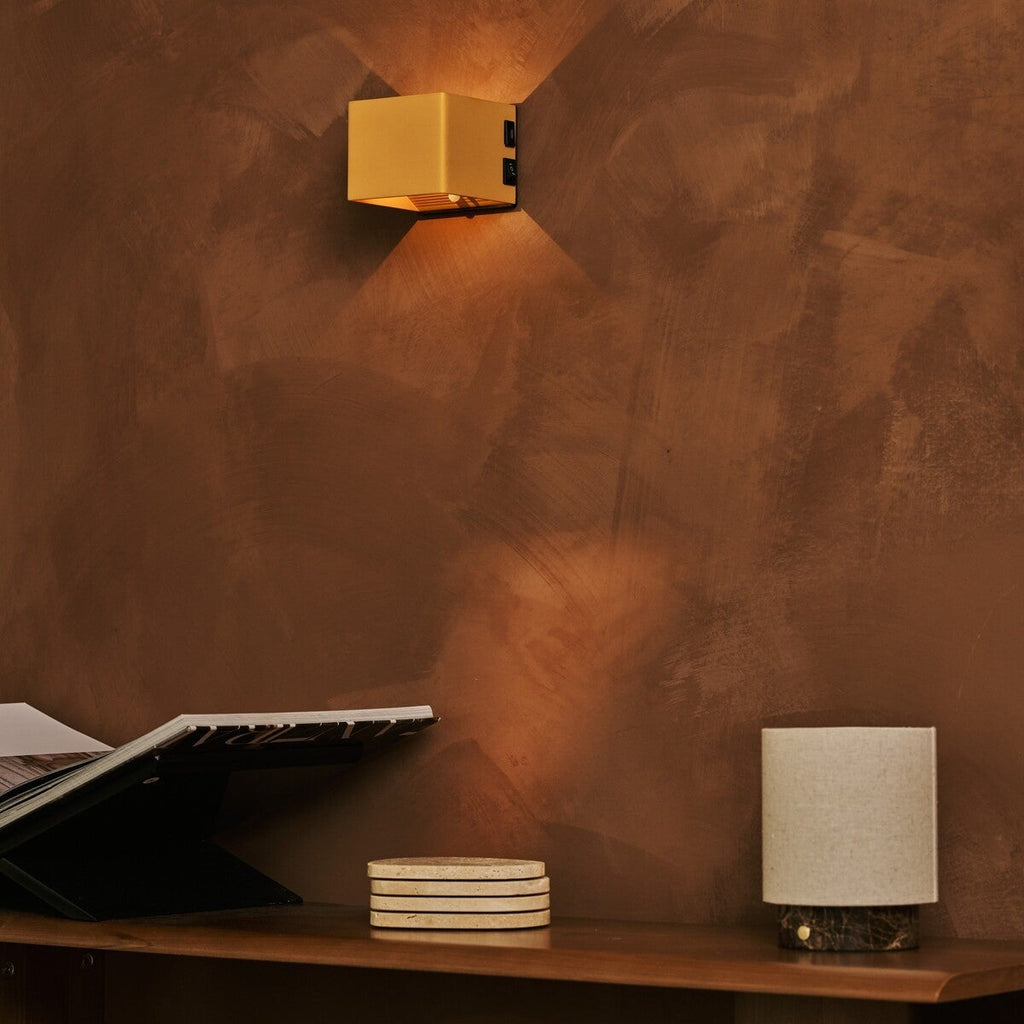 Tess Ocher Yellow Metal Cordless Wall Lamp