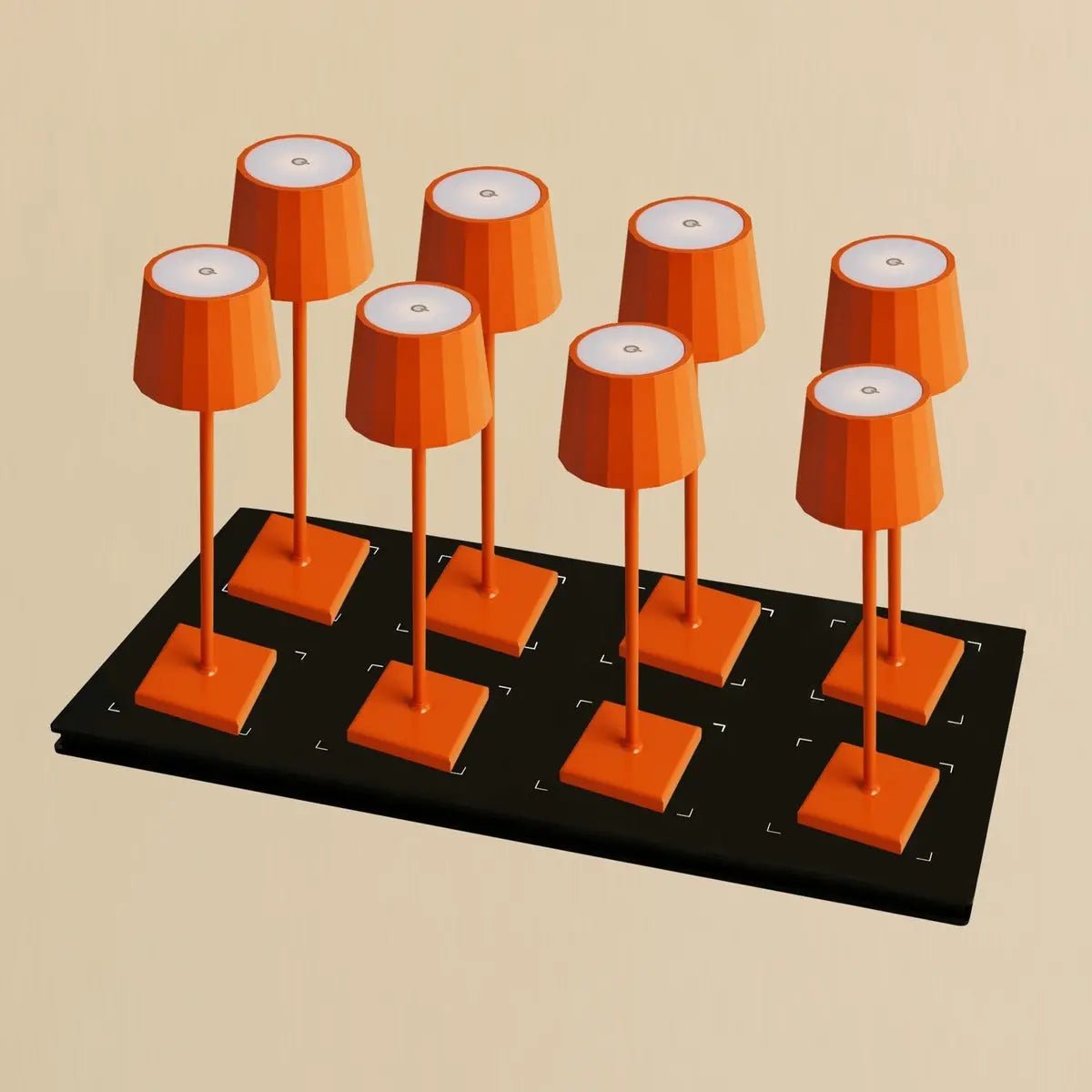 Wouter blossom orange cordless lamp and Central Station Dock Professional Set