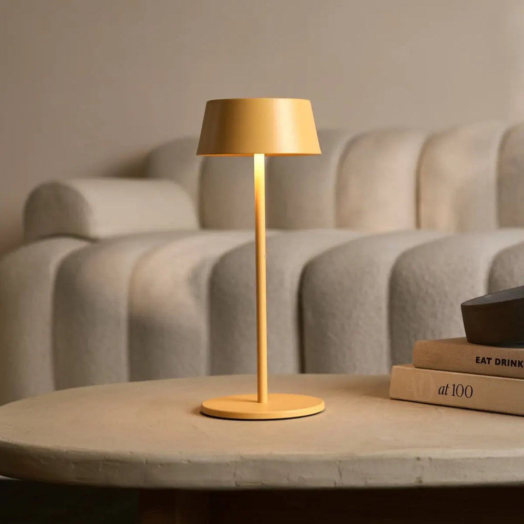 Hugo Amber Yellow Metal Rechargeable Touch Table Lamp