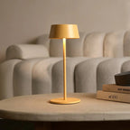 Hugo Amber Yellow Metal Rechargeable Touch Table Lamp