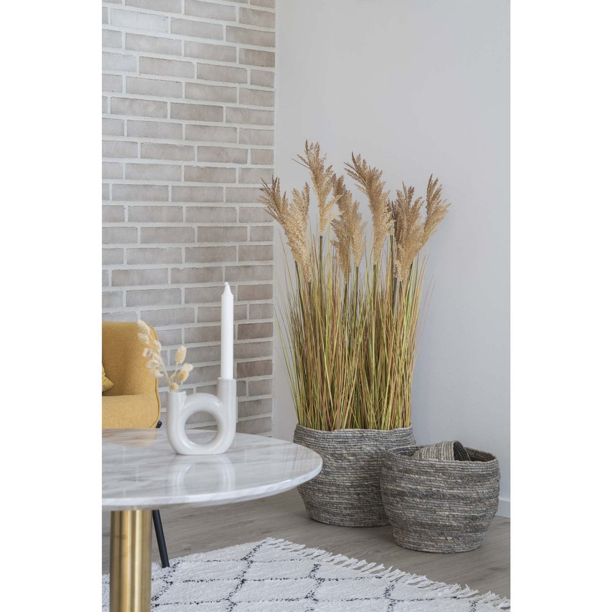 Sorghumgras – Natur, PE-Kunststoff/Polyester, 35x30x110 cm
