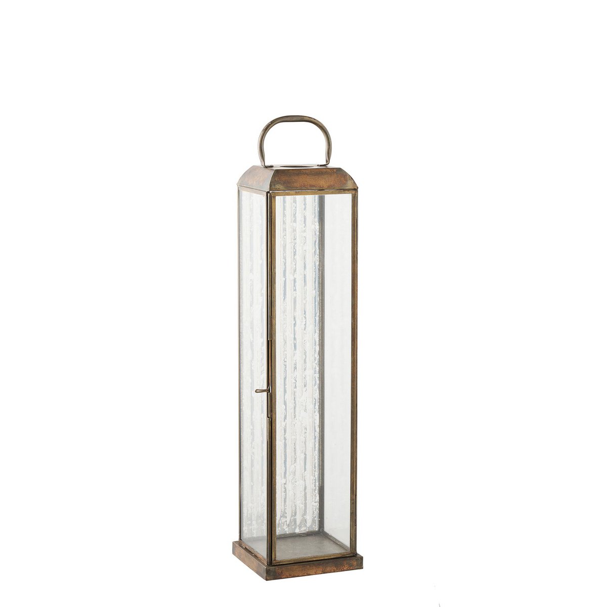 Herslev Laterne, Glas/Metall, Antik-Messing-Optik, 12x12x49 cm