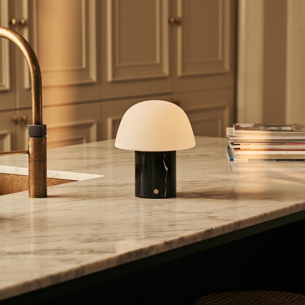 Maes Nero Marquina Marble Rechargeable Table Lamp