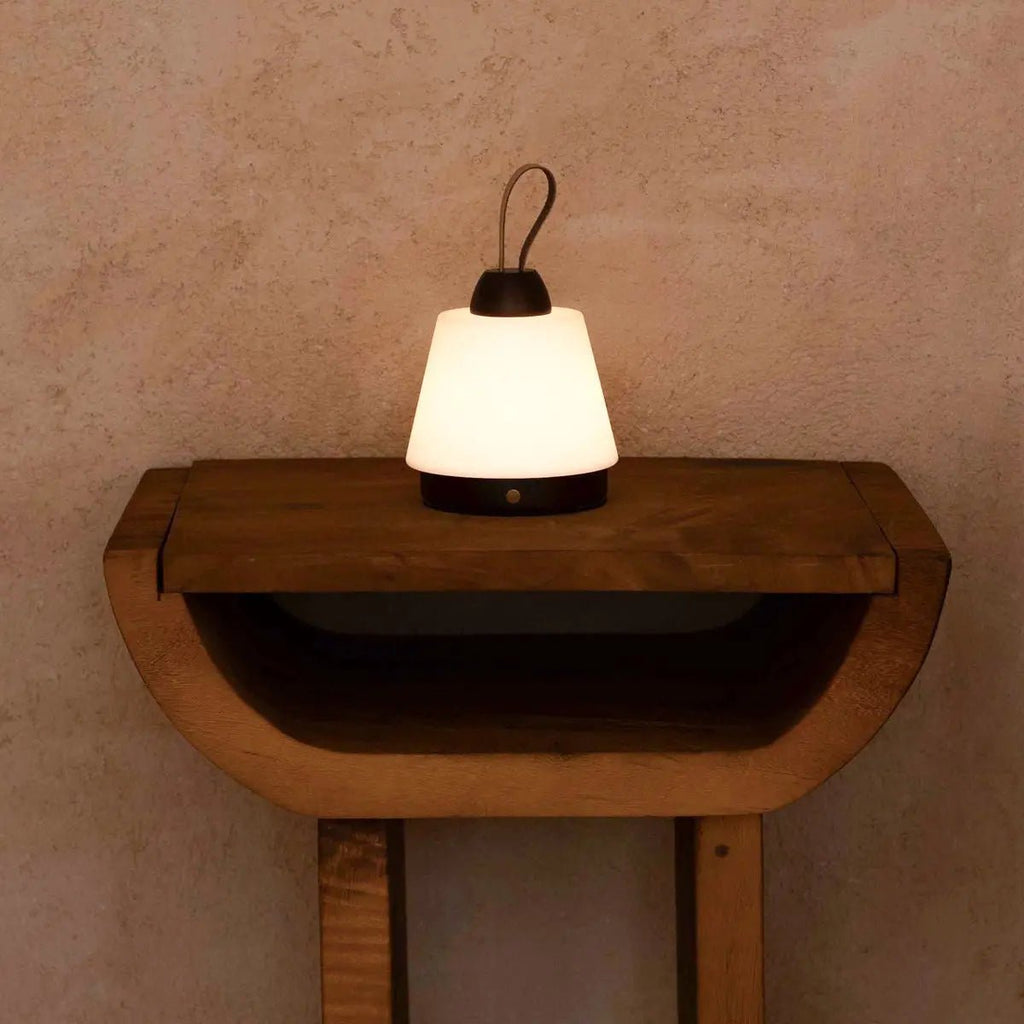 Liv rechargeable lamp in living room console setting