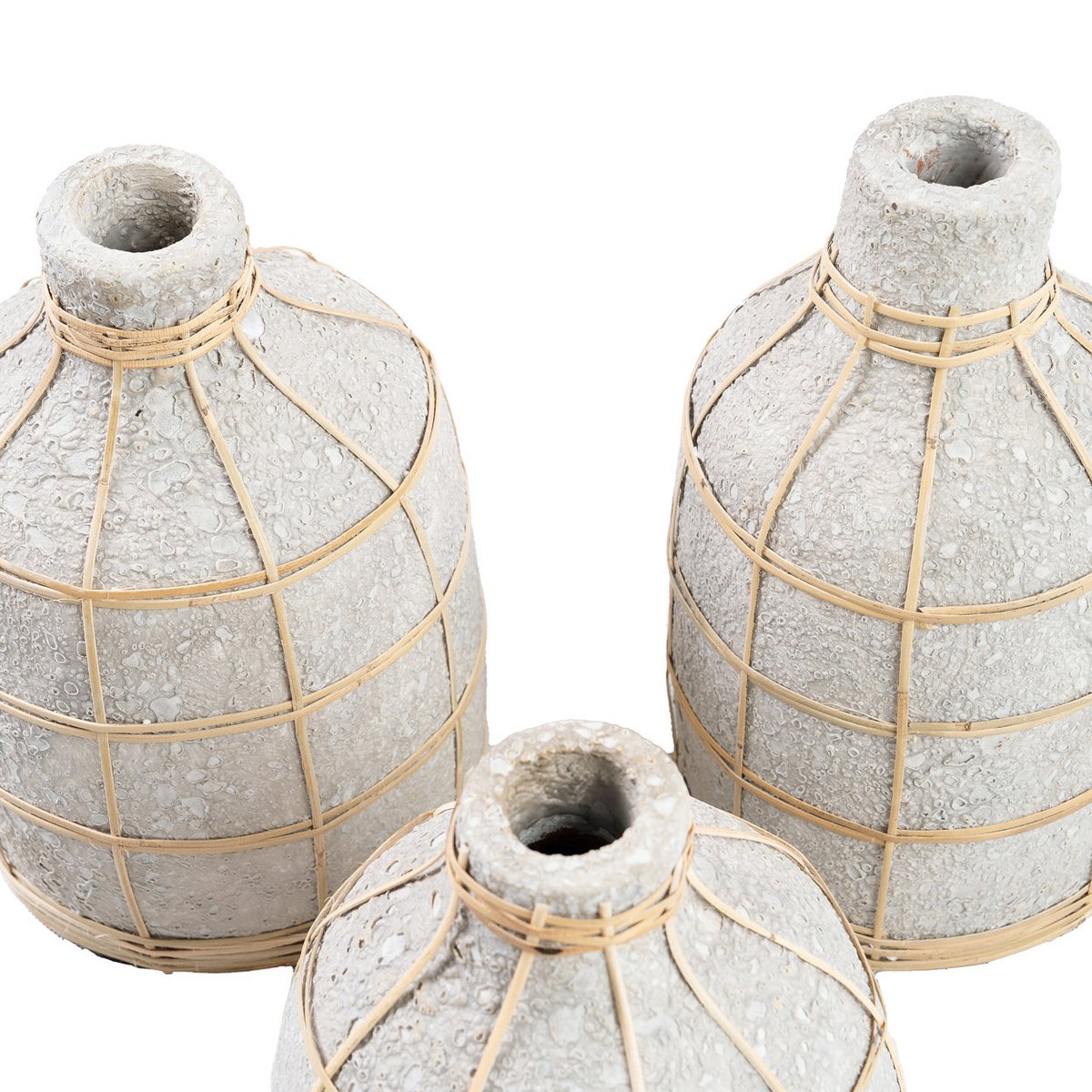 Whoopy Natuurlijke Beton & Rotan Vaas