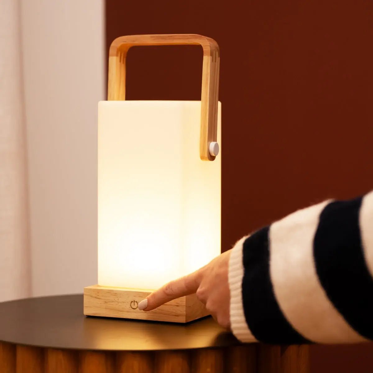 Harper Tower lamp on dining table as statement accent