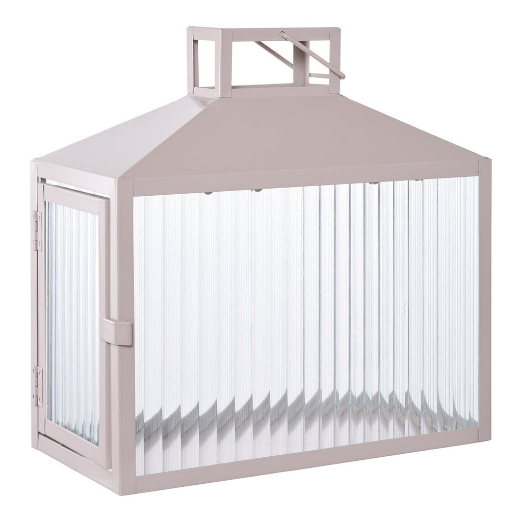 Lucca Laterne - Beige/Grau, Metall/Glas, 26,5x13x26,5 cm